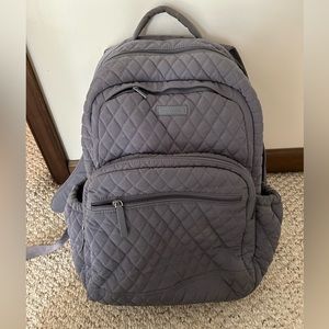 vera bradley grey book bag with laptop back pocket